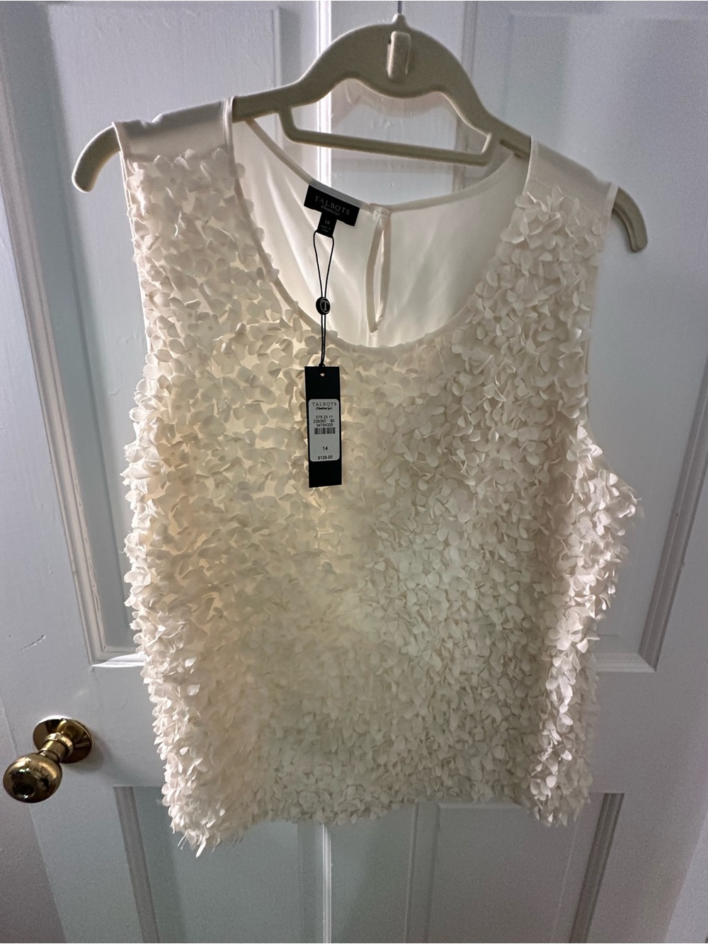 Talbots Ivory Floral Petal Sleeveless Camisole